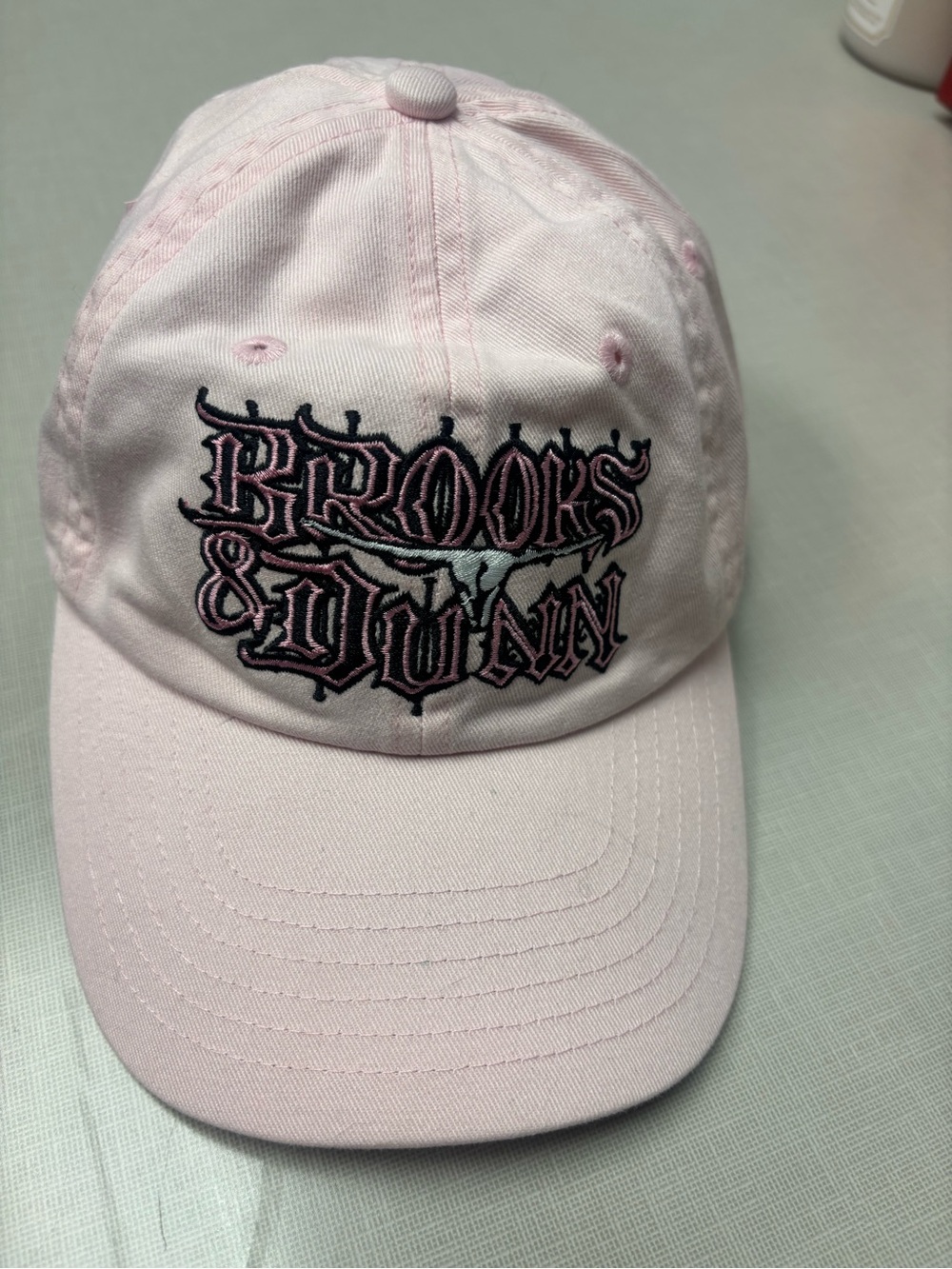 Brooks Light Pink Cotton Baseball Cap with Embroidered Logo